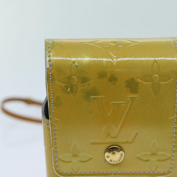 LOUIS VUITTON Monogram Vernis Green Cigarette Case Gris M91050 LV Auth yk11583