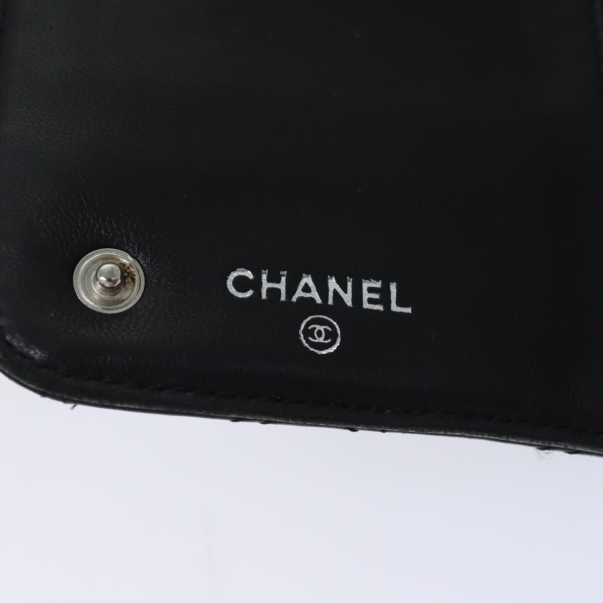 CHANEL Matelasse Long Wallet Leather Black CC Auth yk11586