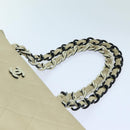 CHANEL Matelasse Chain Tote Bag Leather Beige CC Auth yk11588-15