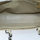 CHANEL Matelasse Chain Tote Bag Leather Beige CC Auth yk11588-11