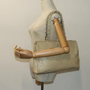 CHANEL Matelasse Chain Tote Bag Leather Beige CC Auth yk11588-29
