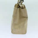 CHANEL Matelasse Chain Tote Bag Leather Beige CC Auth yk11588-4