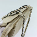CHANEL Matelasse Chain Tote Bag Leather Beige CC Auth yk11588-14