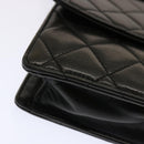 CHANEL Matelasse Turn Lock Waist bag Lamb Skin Black CC Auth yk11590-14