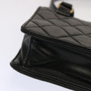CHANEL Matelasse Turn Lock Waist bag Lamb Skin Black CC Auth yk11590-15