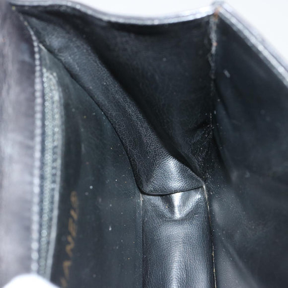 CHANEL Matelasse Turn Lock Waist bag Lamb Skin Black CC Auth yk11590