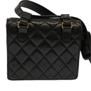 CHANEL Matelasse Turn Lock Waist bag Lamb Skin Black CC Auth yk11590-2