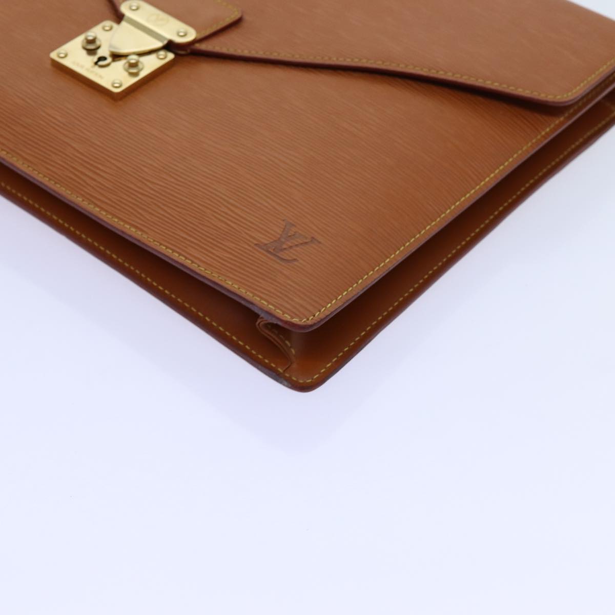 LOUIS VUITTON Epi Porte Documents Bandouliere Brown M54468 LV Auth yk11593