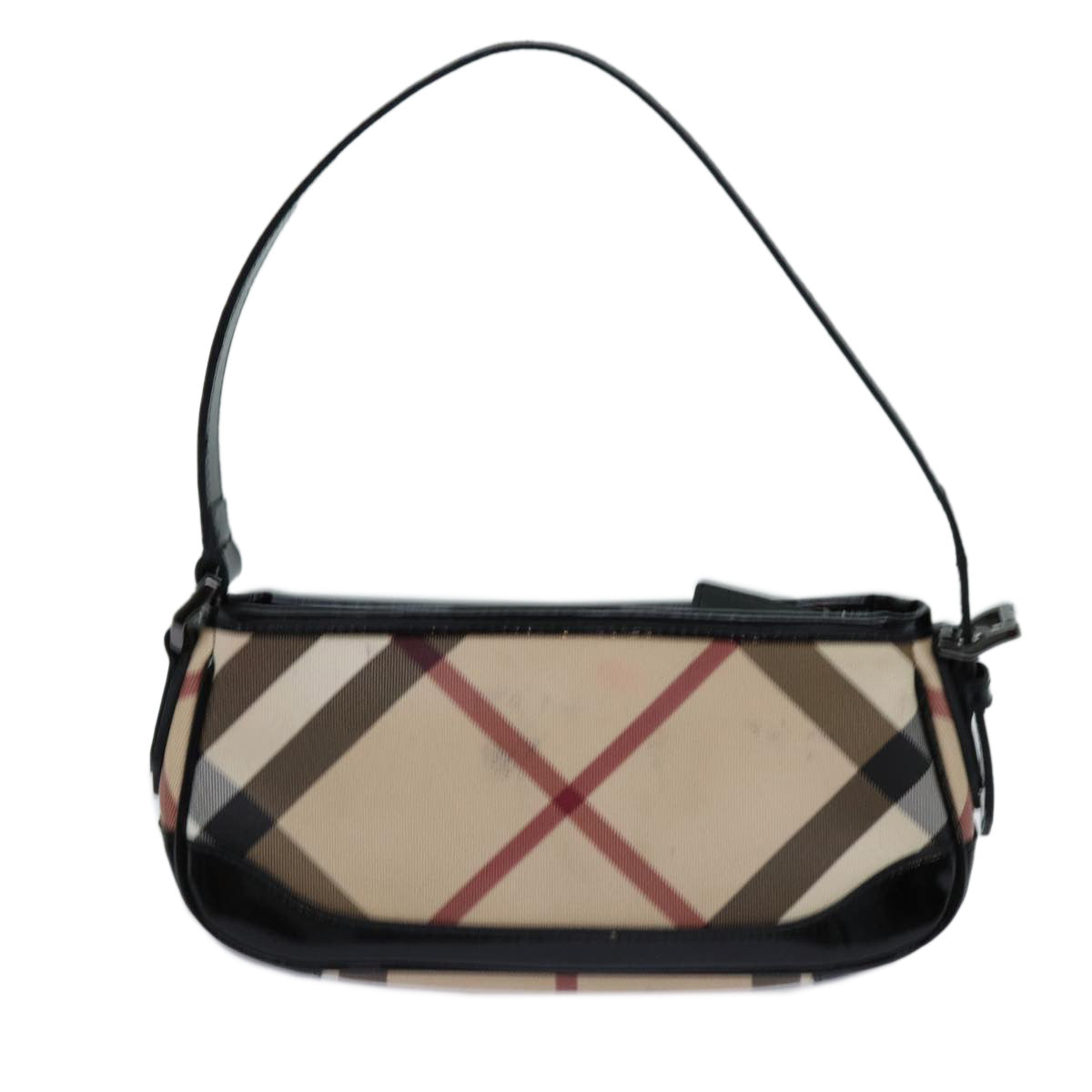 BURBERRY Nova Check Shoulder Bag Coated Canvas Beige Auth yk11612