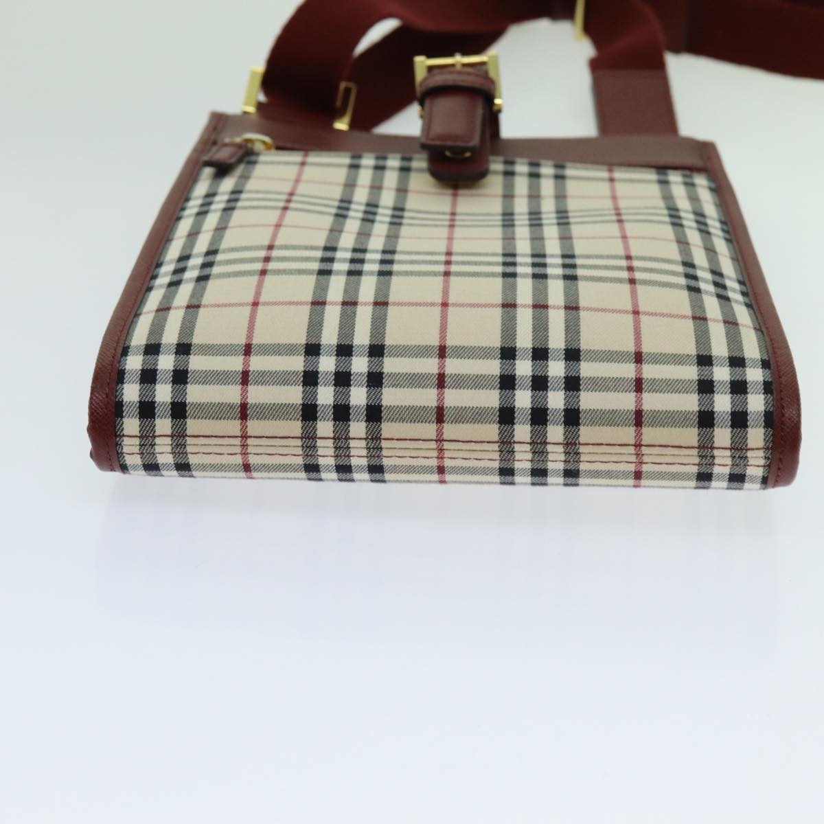 BURBERRY Nova Check Shoulder Bag Canvas Beige Auth yk11620