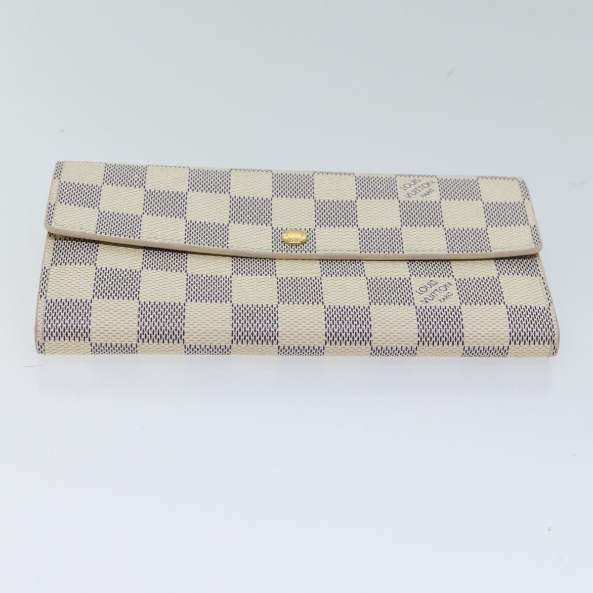 LOUIS VUITTON Damier Azur Portefeuille Sarah Long Wallet N63208 LV Auth yk11622