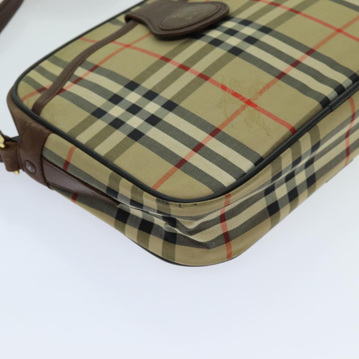 Burberrys Nova Check Shoulder Bag Canvas Beige Auth yk11623