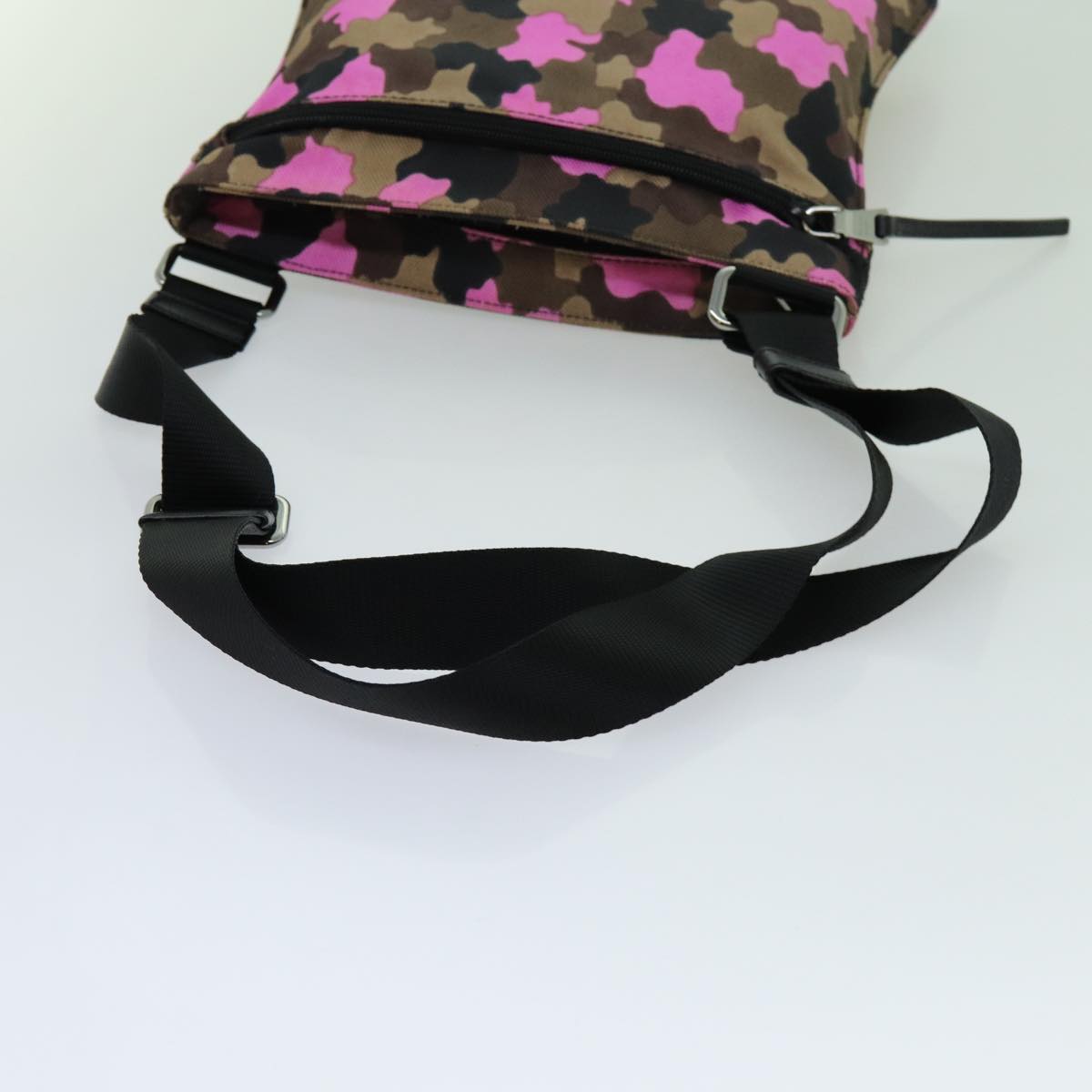 PRADA Camouflage Shoulder Bag Nylon Pink VA0886 Auth yk11624