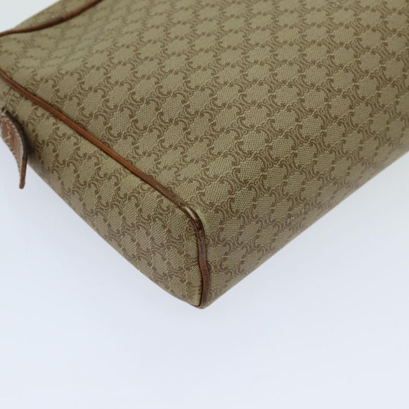 CELINE Macadam Canvas Clutch Bag Beige Auth yk11631