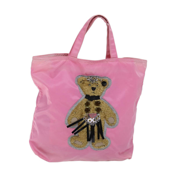 PRADA Hand Bag Nylon Pink Auth yk11651