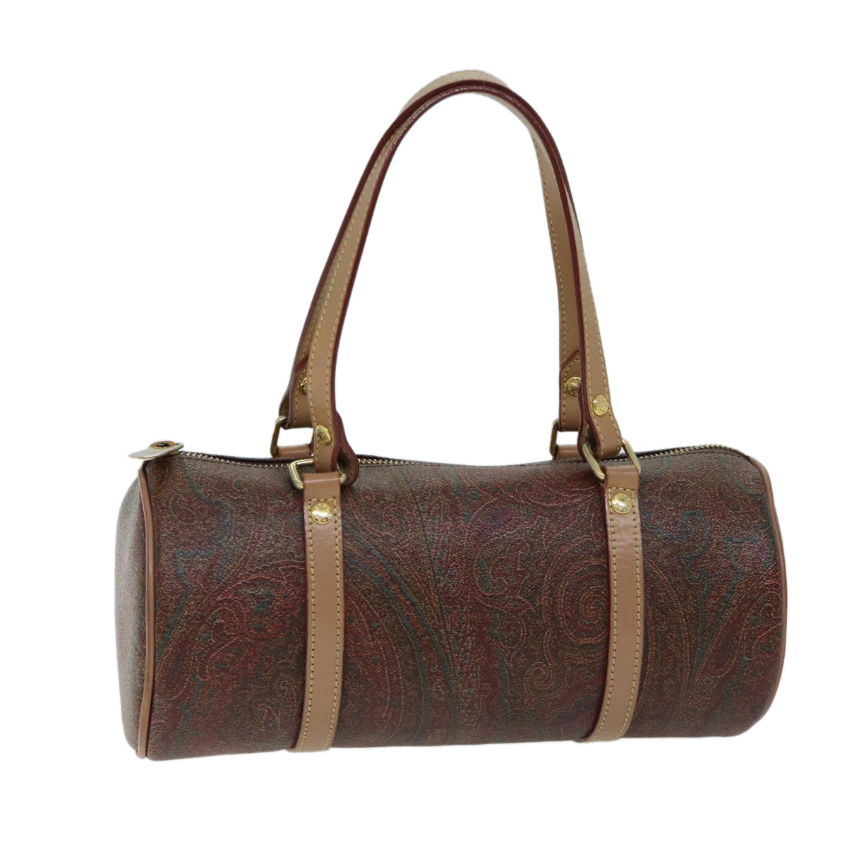 ETRO Paisley Boston Bag PVC Brown Auth yk11685