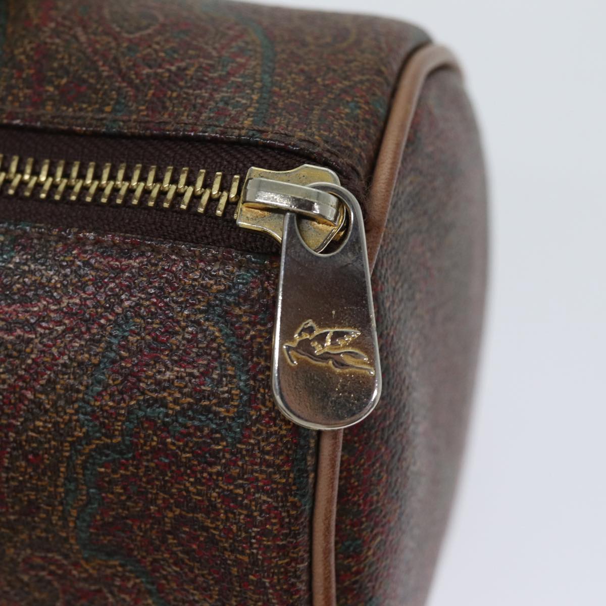 ETRO Paisley Boston Bag PVC Brown Auth yk11685