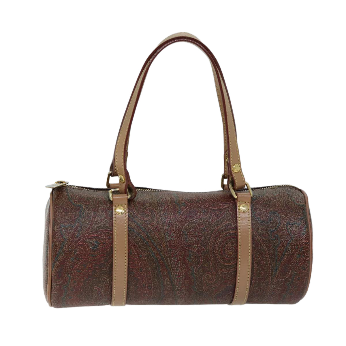 ETRO Paisley Boston Bag PVC Brown Auth yk11685 - 0