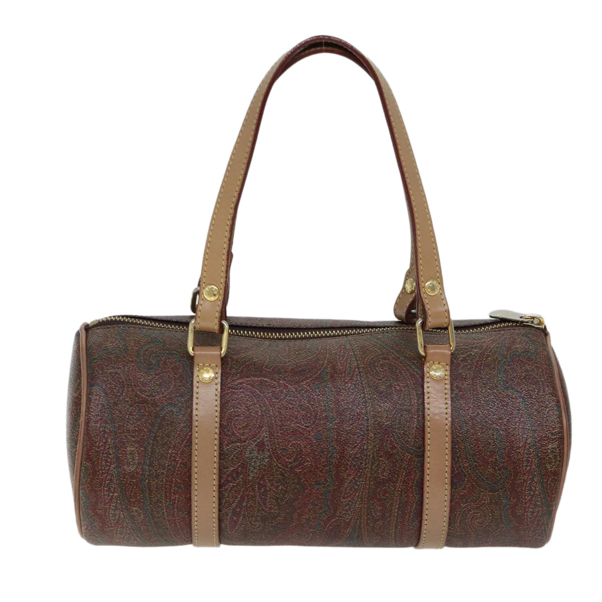 ETRO Paisley Boston Bag PVC Brown Auth yk11685