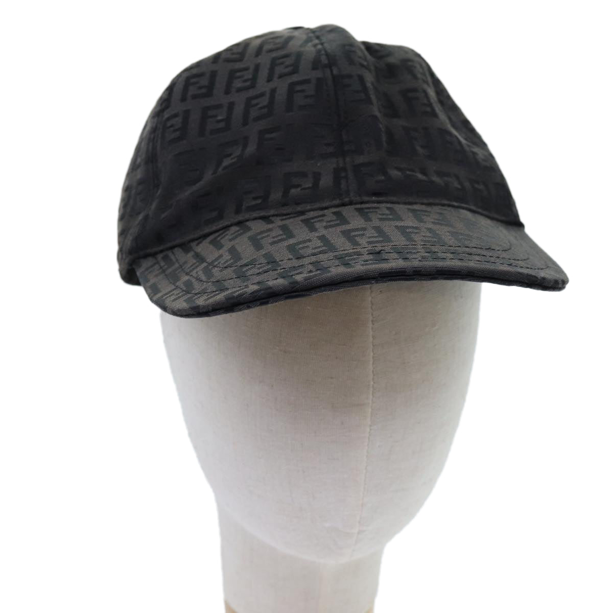 FENDI Zucchino Canvas Cap S Black Auth yk11688