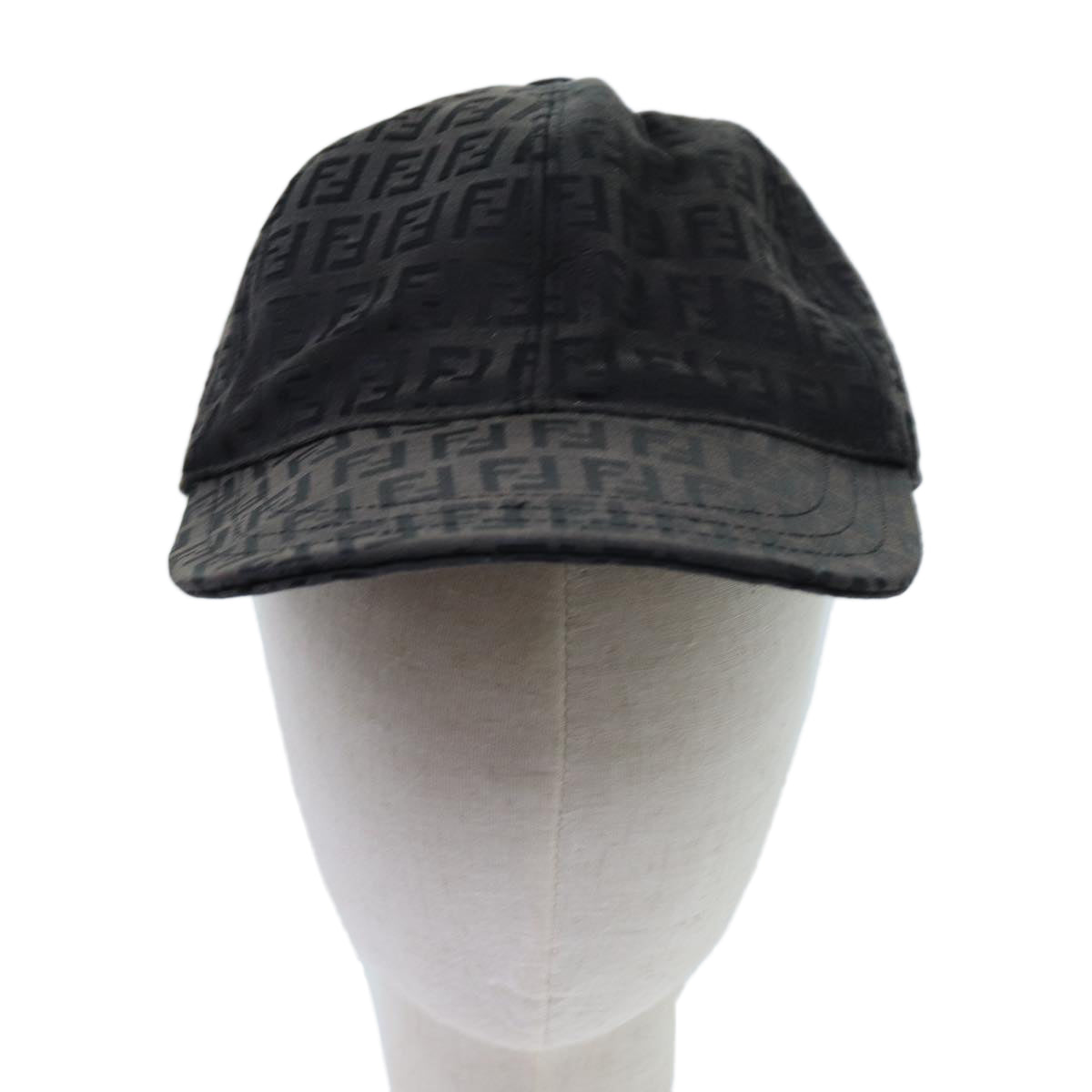 FENDI Zucchino Canvas Cap S Black Auth yk11688 - 0