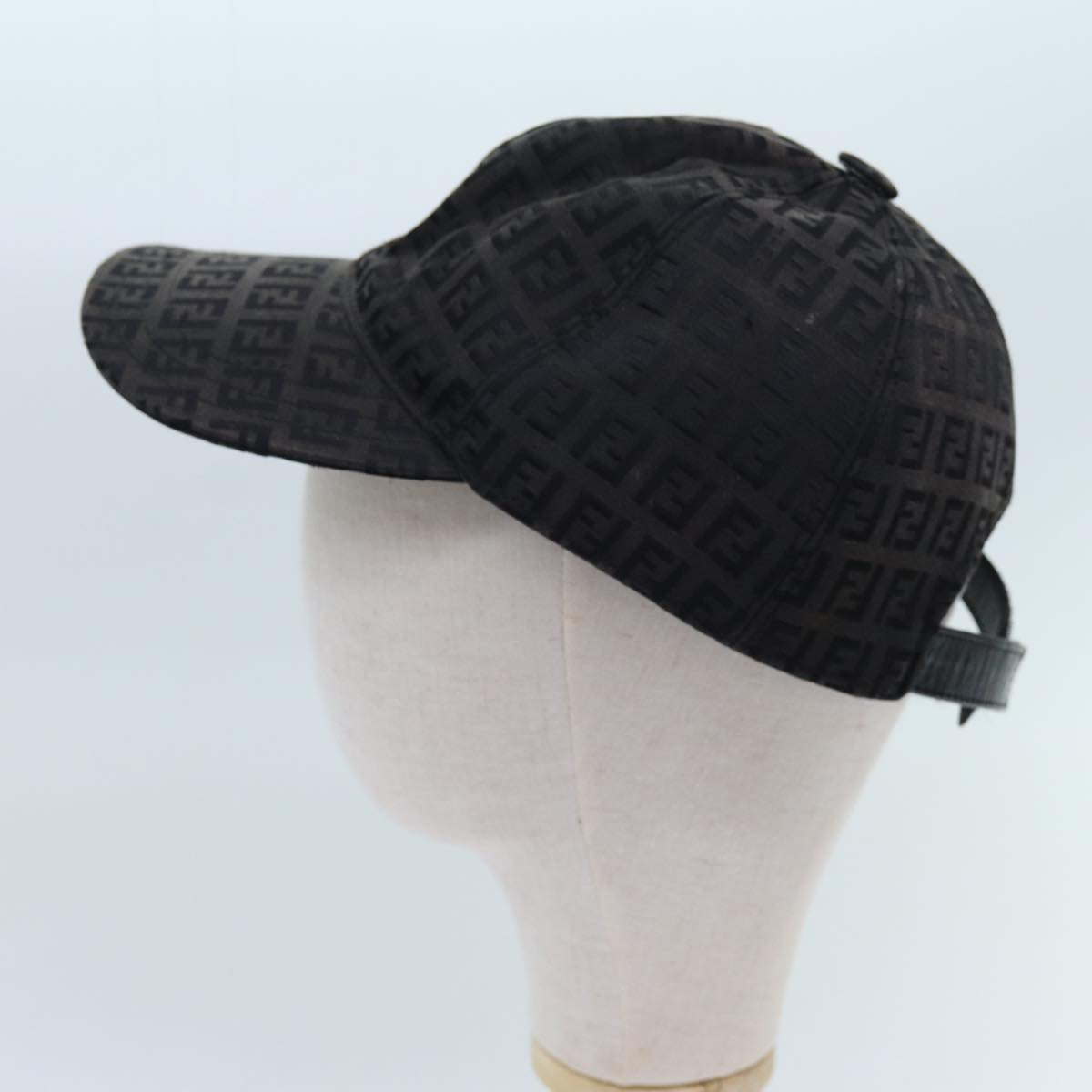 FENDI Zucchino Canvas Cap S Black Auth yk11688