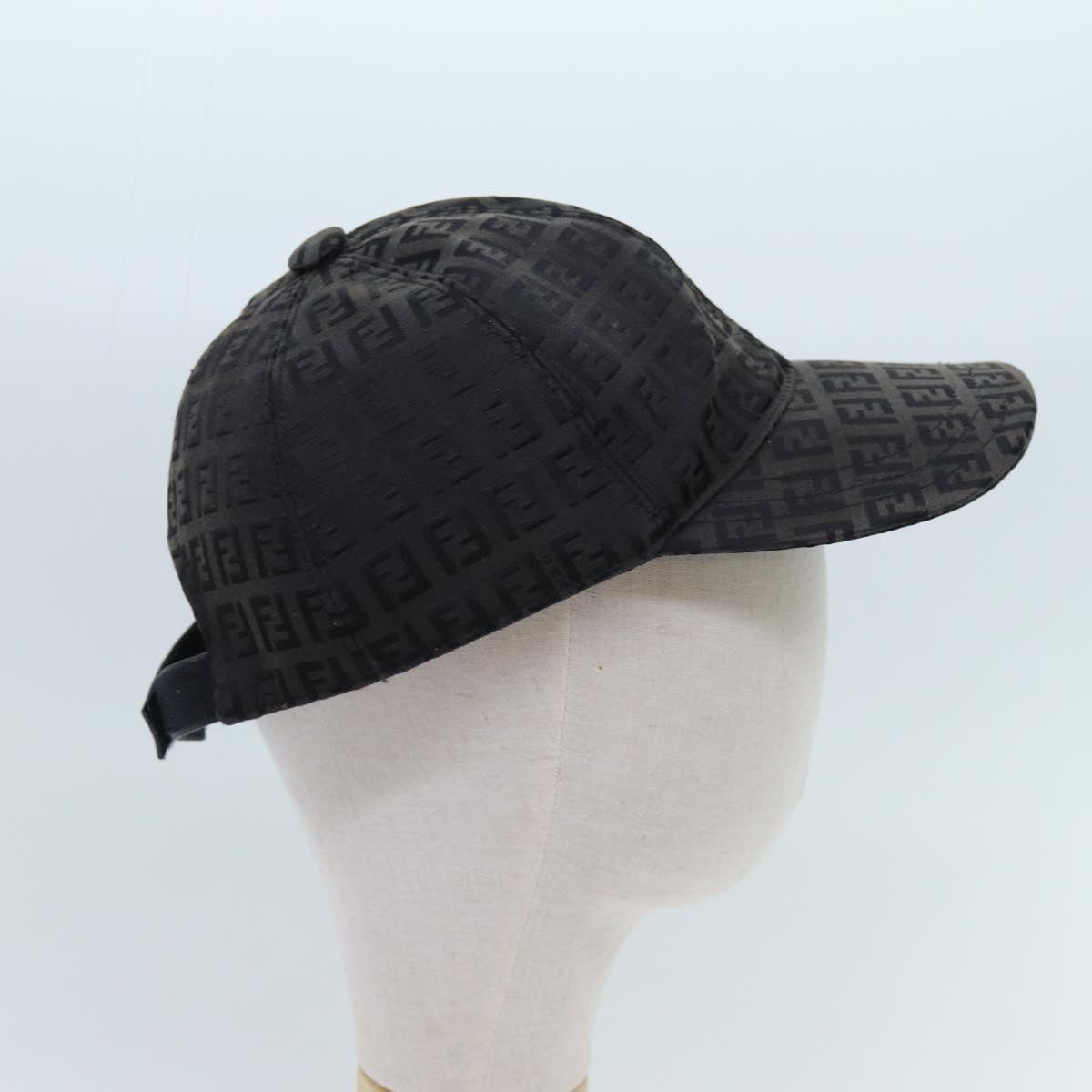 FENDI Zucchino Canvas Cap S Black Auth yk11688