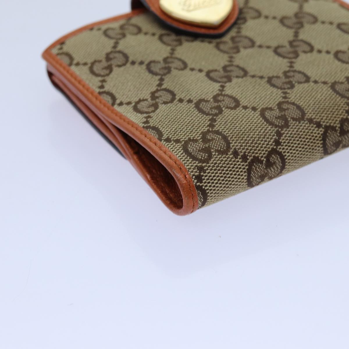 GUCCI GG Canvas Wallet Beige 203549 Auth yk11703