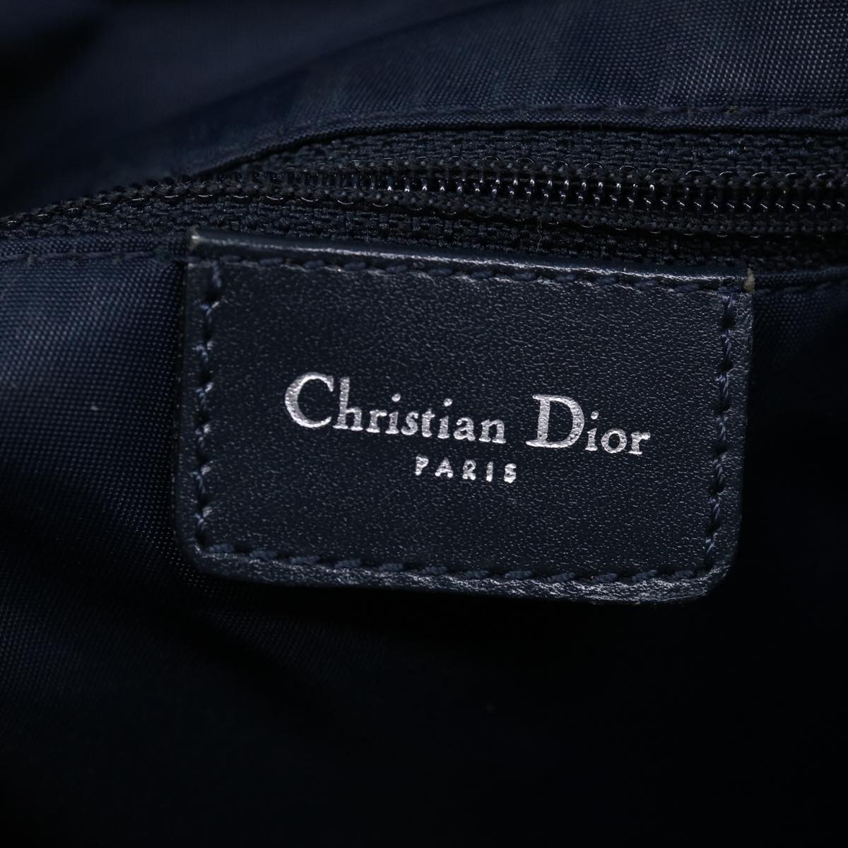 Christian Dior Trotter Canvas Shoulder Bag Navy Auth yk11719