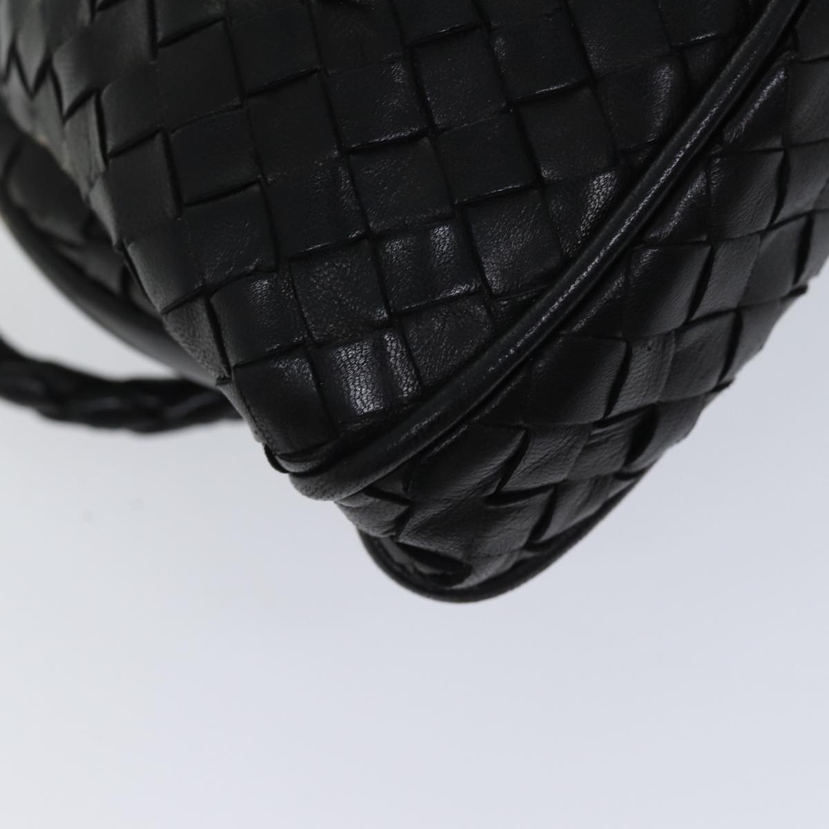 BOTTEGA VENETA INTRECCIATO Hand Bag Leather Black Auth yk11751