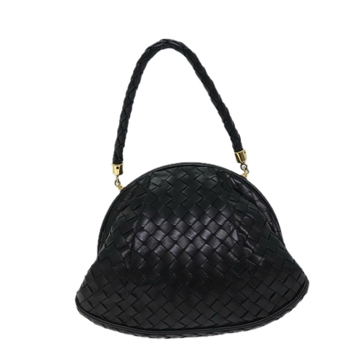 BOTTEGA VENETA INTRECCIATO Hand Bag Leather Black Auth yk11751 - 0