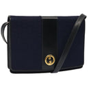 GUCCI GG Canvas Shoulder Bag Navy Black Auth yk11772-1