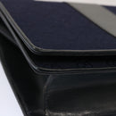 GUCCI GG Canvas Shoulder Bag Navy Black Auth yk11772-9
