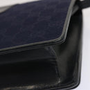 GUCCI GG Canvas Shoulder Bag Navy Black Auth yk11772-16