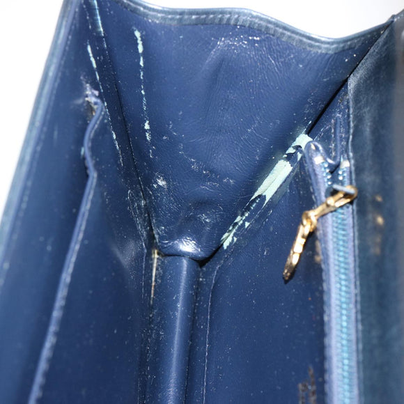 GUCCI GG Canvas Shoulder Bag Navy Black Auth yk11772