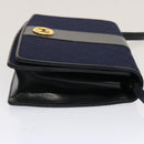 GUCCI GG Canvas Shoulder Bag Navy Black Auth yk11772-3