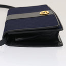 GUCCI GG Canvas Shoulder Bag Navy Black Auth yk11772-4