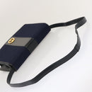 GUCCI GG Canvas Shoulder Bag Navy Black Auth yk11772-7