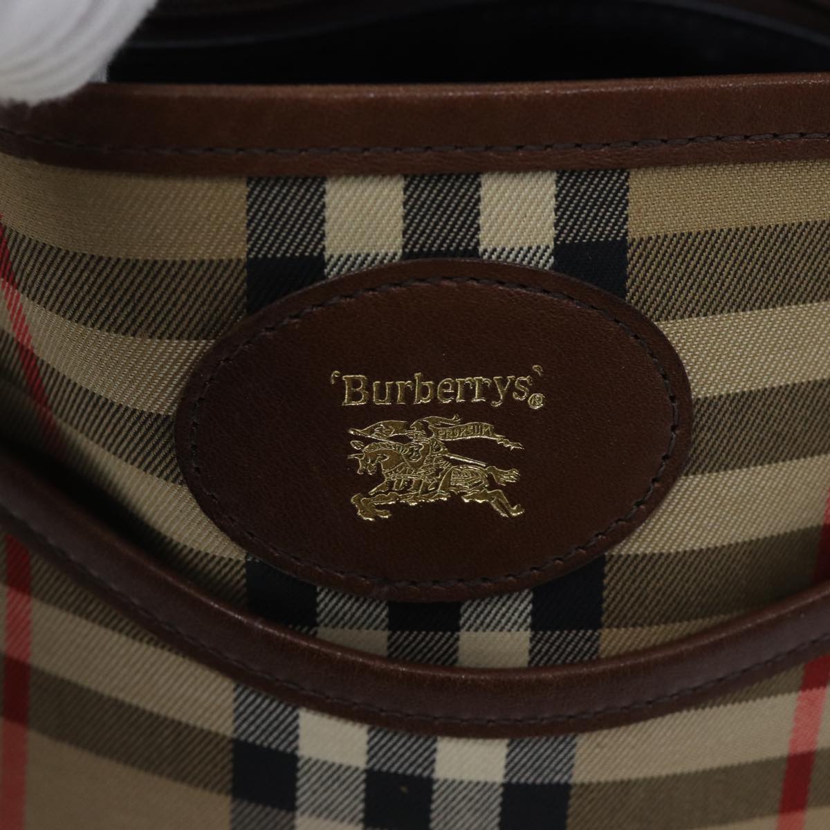 Burberrys Nova Check Shoulder Bag Canvas Brown Auth yk11775