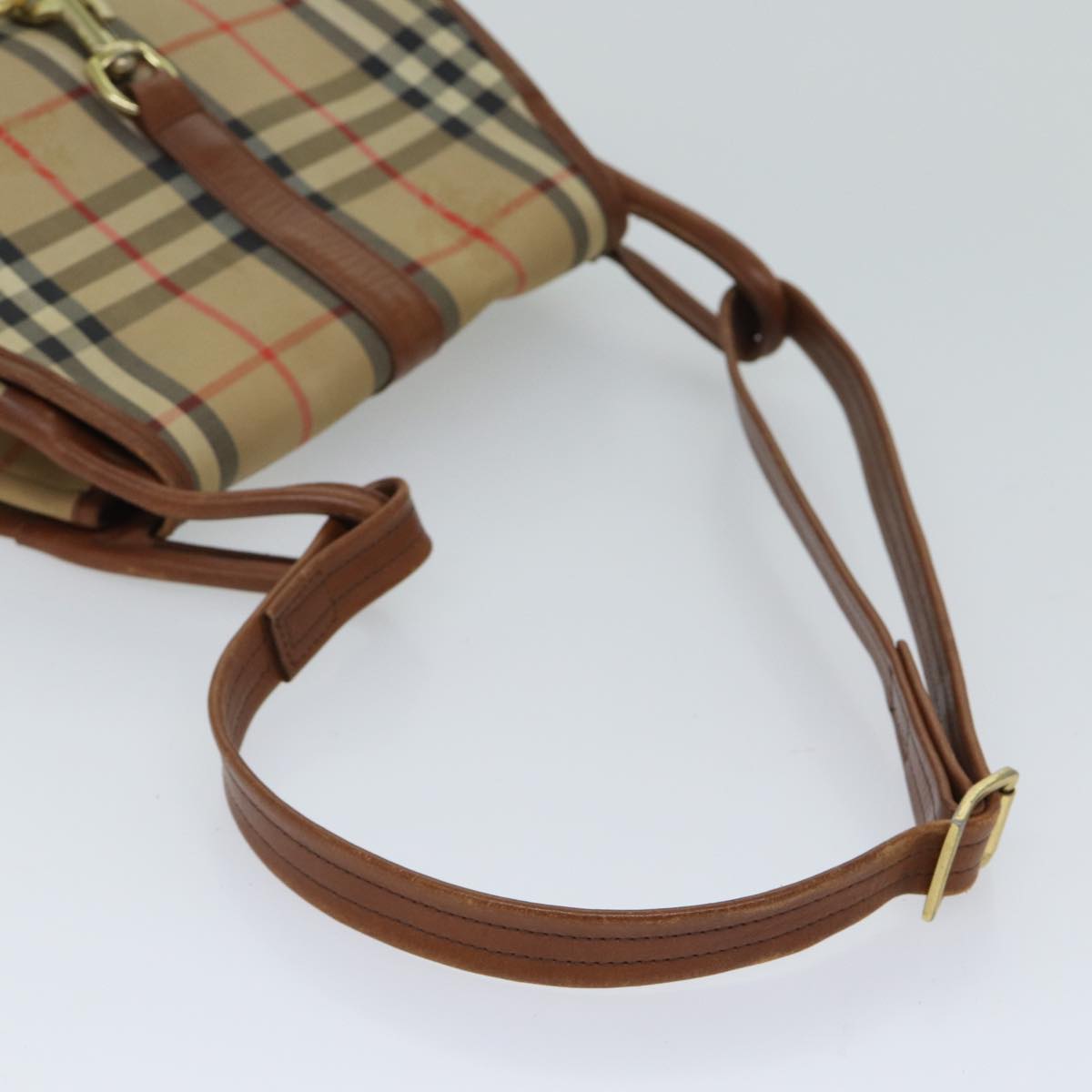 Burberrys Nova Check Shoulder Bag Canvas Brown Auth yk11775