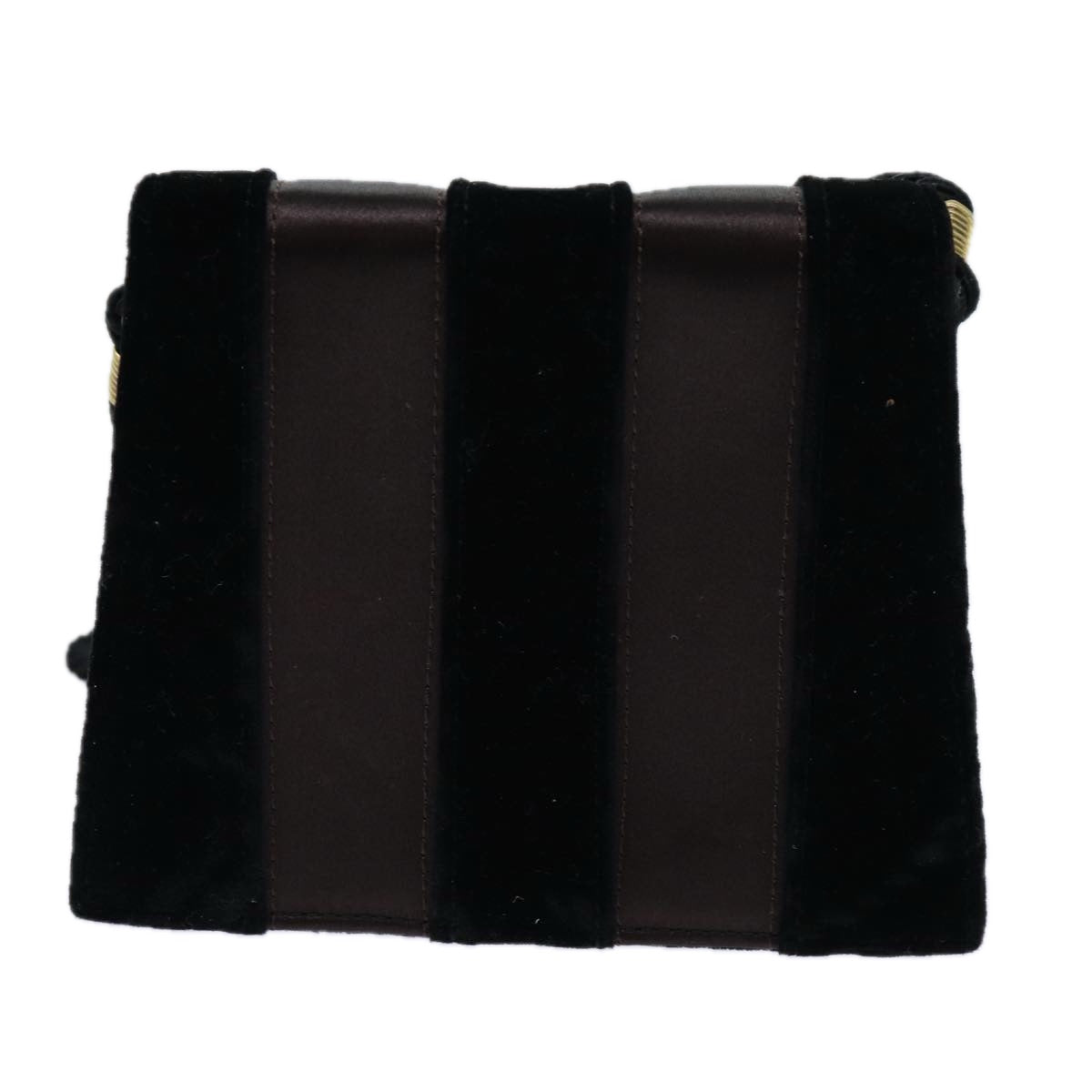 FENDI Pecan Canvas Shoulder Bag Velor Black Brown Auth yk11781 - 0