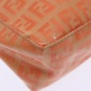 FENDI Zucchino Canvas Accessory Pouch Coated Canvas Orange Auth yk11786-14