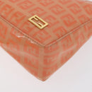 FENDI Zucchino Canvas Accessory Pouch Coated Canvas Orange Auth yk11786-15