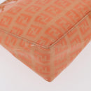FENDI Zucchino Canvas Accessory Pouch Coated Canvas Orange Auth yk11786-16