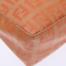 FENDI Zucchino Canvas Accessory Pouch Coated Canvas Orange Auth yk11786-16