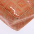 FENDI Zucchino Canvas Accessory Pouch Coated Canvas Orange Auth yk11786-17