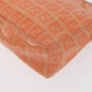 FENDI Zucchino Canvas Accessory Pouch Coated Canvas Orange Auth yk11786-17
