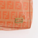 FENDI Zucchino Canvas Accessory Pouch Coated Canvas Orange Auth yk11786-18