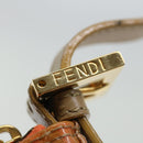 FENDI Zucchino Canvas Accessory Pouch Coated Canvas Orange Auth yk11786-18