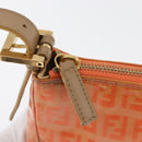 FENDI Zucchino Canvas Accessory Pouch Coated Canvas Orange Auth yk11786-9